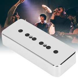 Lazmin112 2Pcs Pickup Cover, Silver Chrome-Plating Brass Humbucker Cover for P90 Soapbar Pickup