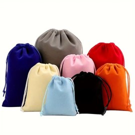 JUFO 12 Pieces Velvet Jewellery Pouches, Multi-Size Drawstring Gift Bags for Jewelry, ID Cards, Passports, Wedding, Party, and Anniversary Packaging(Royal Blue, 9x12cm-3.5"x4.5")