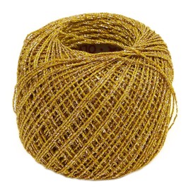 Olympus Tarting Lace Yarn, Glitter, Lace Yarn, Col.T407, Gold Type, Approx. 154.4 ft (40 m)