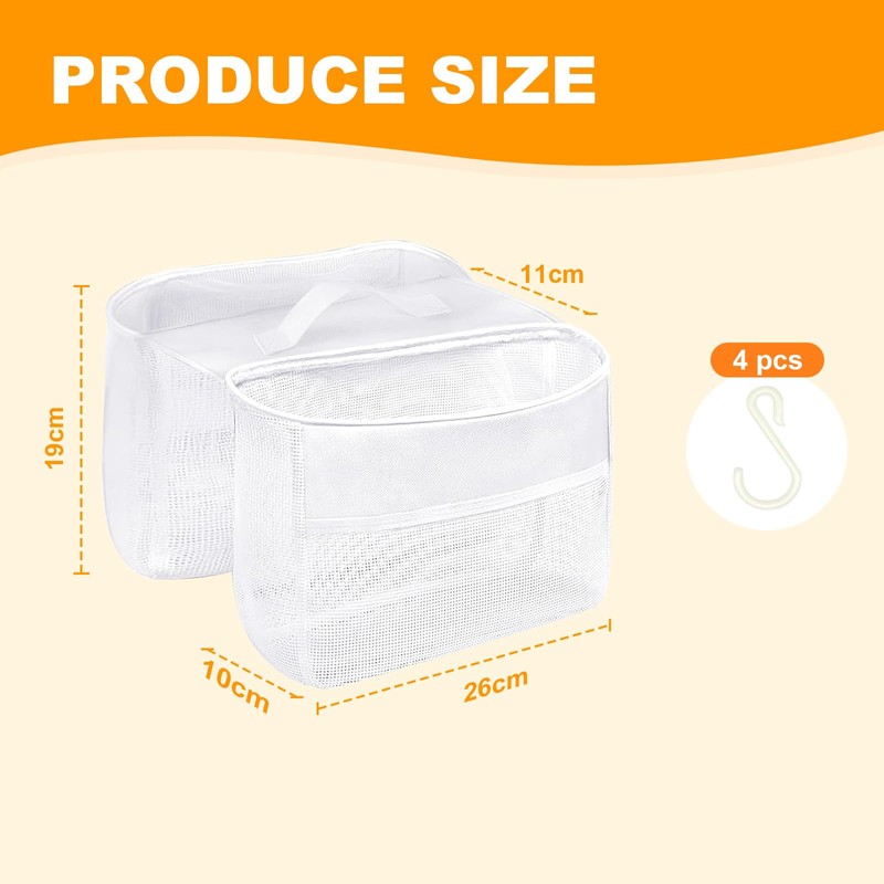 Starward Bath Toy Storage with 4 Hooks, Bathroom Toy Storage,