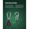 STAYGROW 4-Pack 1/8" Adjustable Rope Hanger, Heavy Duty Ratchet Tie