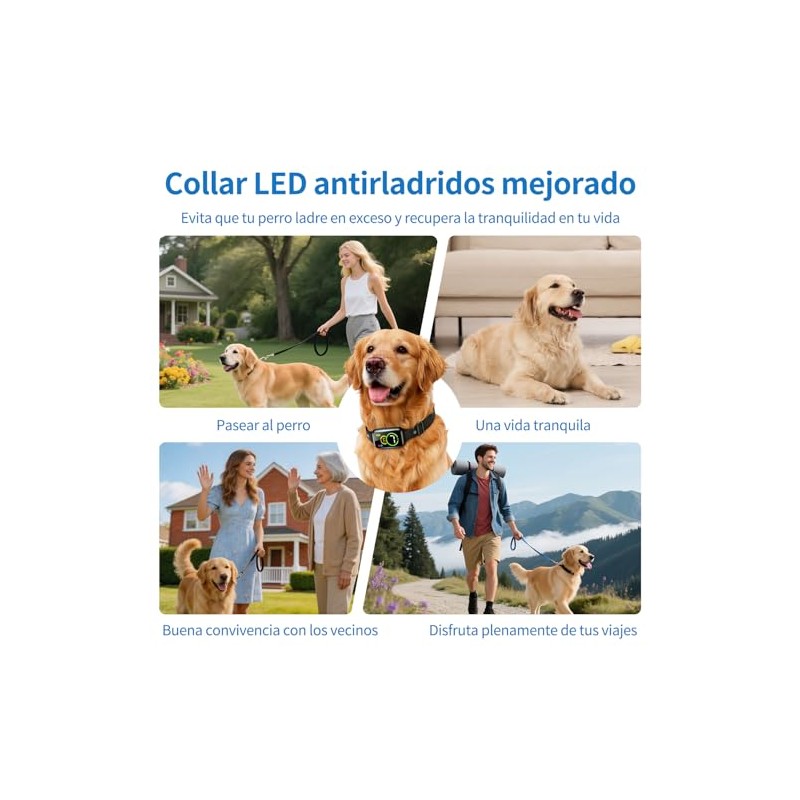 JESWO Collar Antiladridos Perro con Pantalla y 7 Sensibilidades Ajustables
