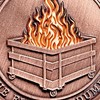 deDecoml The Strong Steel Challenge Coin with Anvil and Dumpster