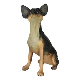 Ebros Gift Sitting Lifelike Adorable Deer Head Black and Tan Chihuahua Puppy Dog Figurine Realistic Picante Taco Pup Pet Pal Dogs Memorial Pedigree Breed Collectible Resin Decor