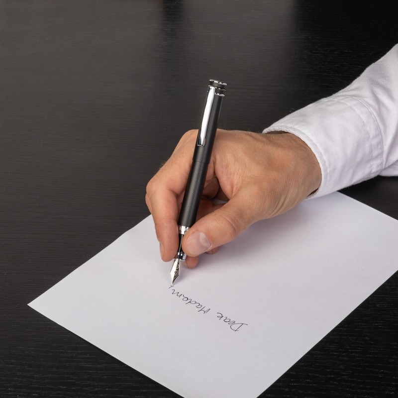 Cerruti 1881 Austin Diamond Black Fountain Pen, Iconic Writing Instrument,