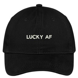 Trendy Apparel Shop Luck Af Embroidered Cap Premium Cotton Dad Hat - Black