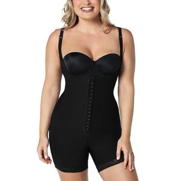 Leonisa Front Hook Boyshort Bodysuit Tummy Control Shapewear for Women