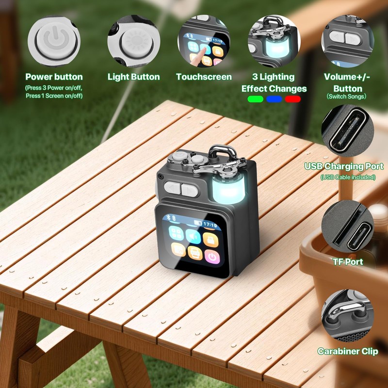 Mini Bluetooth Speaker, Smart Wireless Portable Speaker with Touchscreen, Loud