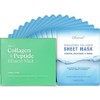 Ebanel Bundle of 15-Pack Collagen Face Mask and 8-Pack Collagen Peptide Infusion Mask