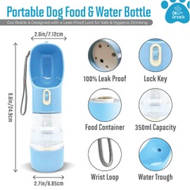 Portable Dog Travel Water Bottle with Water Dispenser Kit: Hydrate, Nourish, and Tidy Up with Ease on Your Pet's Outdoor Adventures - Travel Water Dispenser, Food Container, and Poop Bag All-in-One.