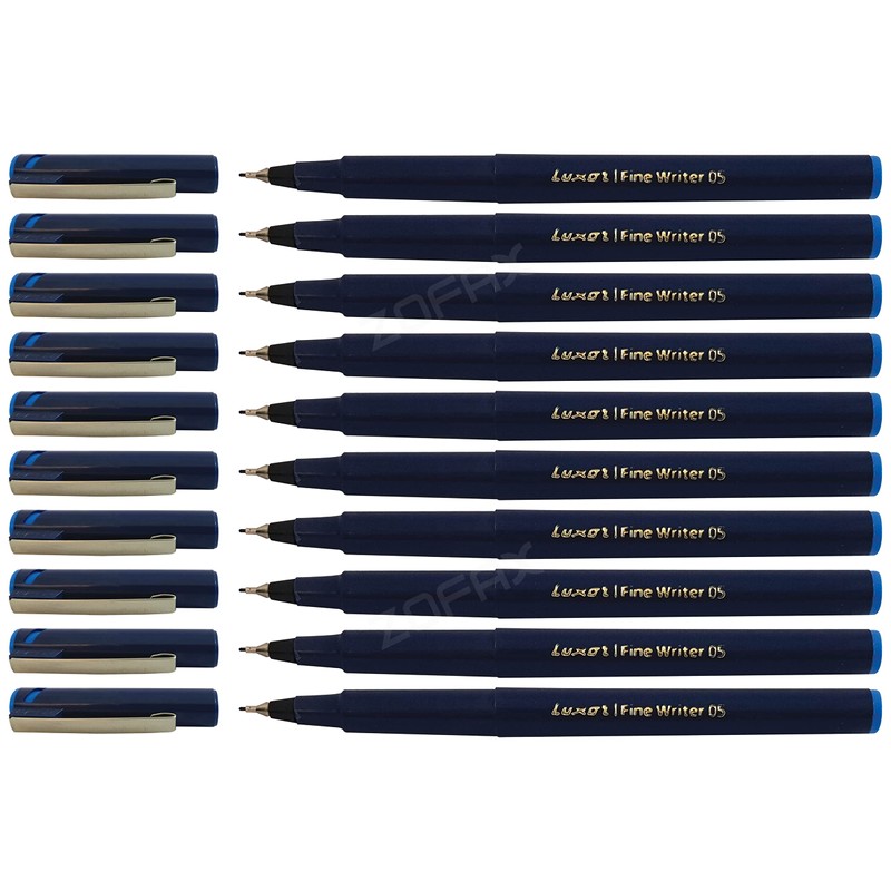 Write05 Fineliner Pens, BLUE, 0.5mm Ultra Fine Tip, Pack of