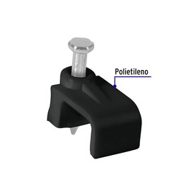 Volteck GPL-10N, Bolsa con 20 grapas negras de 6 x 9.5 mm para cable plano