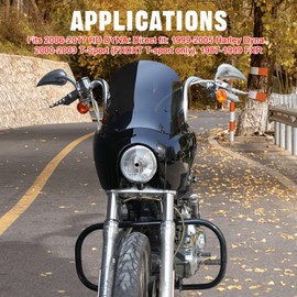 USOHAWLK Headlight Fairing Cover Windshield Front Headlight Fairing Kit with 15'' Darker Smoke Fits for Harley Dyna FXDXT T-Sport