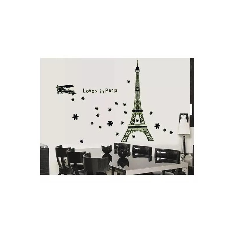 DaraBaby Vinil Decorativo Torre Eifel Paris Florecente Sala Estancia