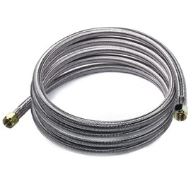 DOZYANT 12 Feet Braided Stainless Propane Hose Assembly with Both 3/8" Female Flare for RV, Gas Grill, Heater, Fire Pit
