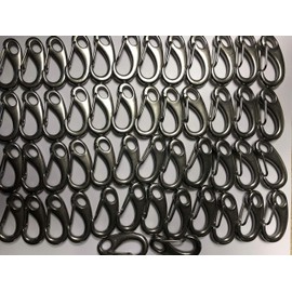 50 Piece Carabiner Clip 2 Inch Marine Grade 316 Stainless Steel Spring Snap Hook Clip Egg Type Clip Hook for Keychain, Dog Leashes, Flag Pole, Hiking, Boating