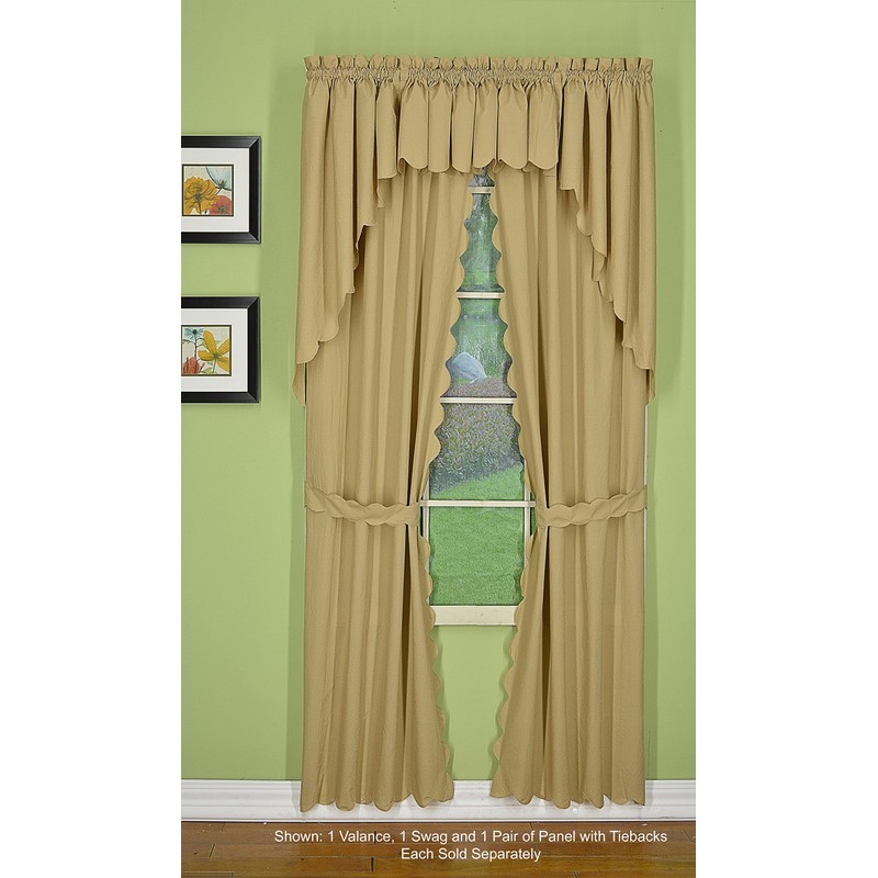 Today's Curtain, Orleans Scallop Curtain, Linen 63" Panel Pair and