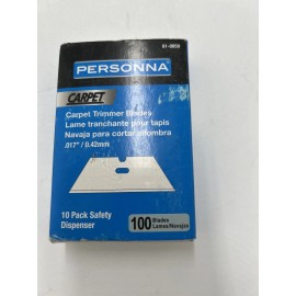 Personna Carpet Trimmer Chisel Blade 100pk .017" 0.42mm 61-0850 (4 pack)