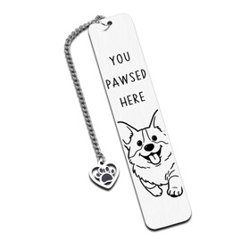 Corgi Dog Bookmark for Dog Lovers Gifts for Women, Corgi Gifts for Corgi Lovers, Book Marks for Reading Women, Dog Mom Dad Birthday Christmas, Pet Owner Page Marker Dog Themed Book Club Gifts