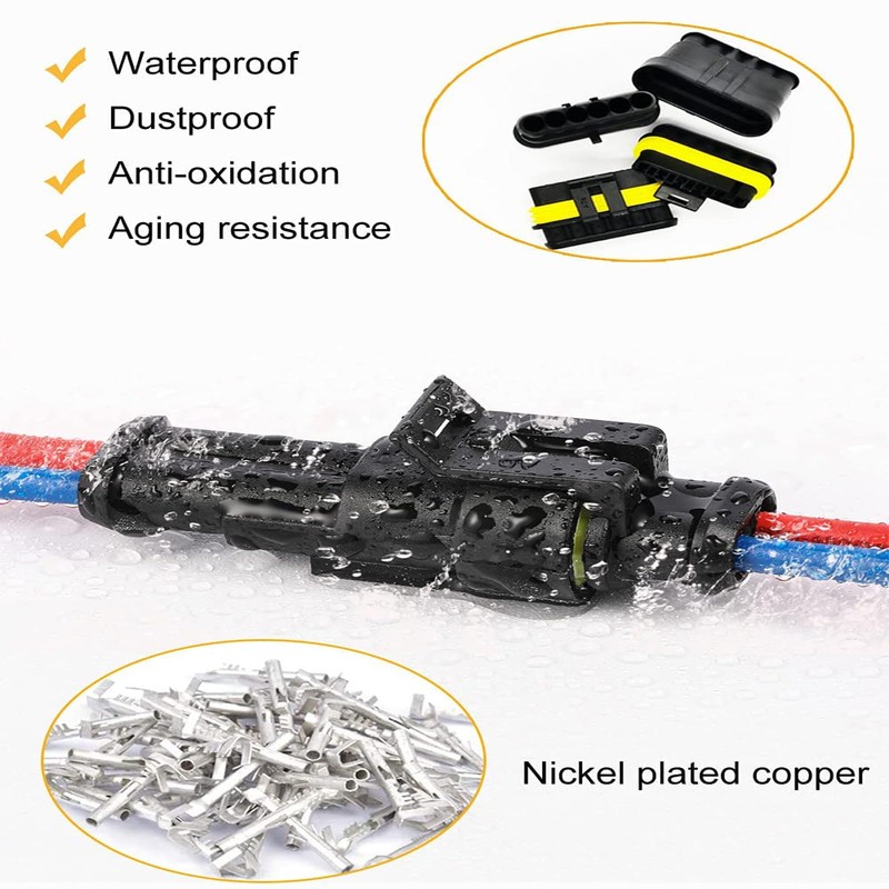 Taoluwin Waterproof Electrical Wire Connector, 352PCS Male and Female Wiring