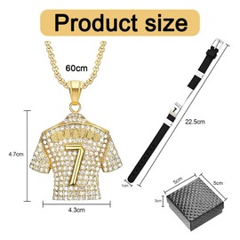 louuuou 3 PCS Football Gifts for Boys, Football Stuff Boys Necklace Accessories Suitable for Sports Enthusiasts, Sports Hip Hop Pendant Bracelet