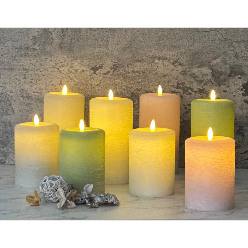 LumiPur Signature Natural Glow Flickering Flameless LED Wax Pillar Candle