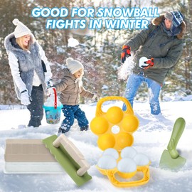 6pcs Kids Play Snow Toys, Snowballs Makers Mold Snow Brick Maker, Outdoor Winter and Summer Fun Toys For Kids Ages 4-8,Snowball Fight In a Bucket,Beach Chases,Snow Fort Building Kit Travel Sand Toys