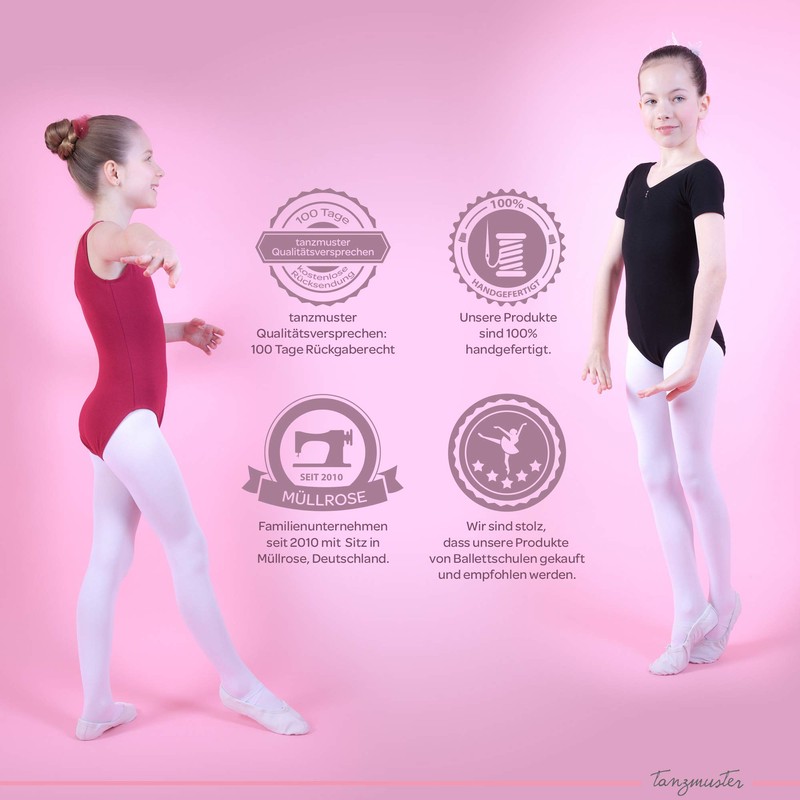 tanzmuster ® Lena Girls' Ballet Tights (Size 92-170) No Scratching