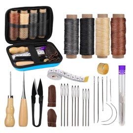 Upholstery Sewing Kit | Awl Thread Leather Stitching Kit,Versatile Leathercraft Tools Upholstery Repair Supplies for Car Interior Furniture Daily Maintenance