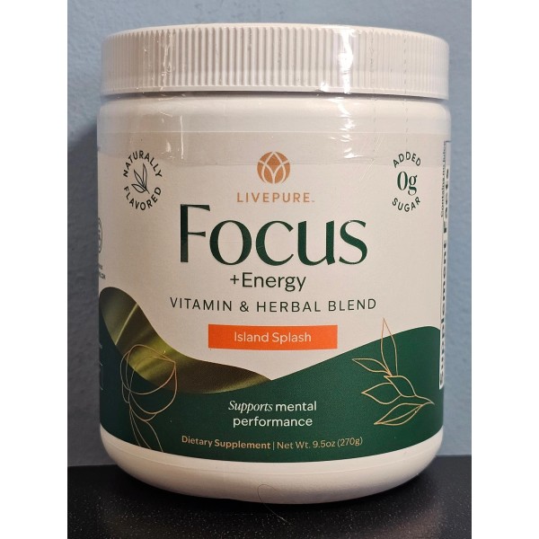 Live Pure Focus + Energy ISLAND SPLASH Vitamin & Herbal