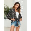 Famulily Womens Chiffon Cardigan Deep V Neck Floral Prints Tie