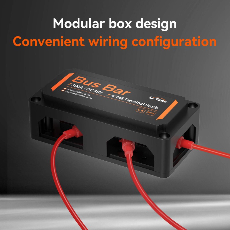 Litime Black Bus Bar for LiFePO4 Batteries High Voltage and