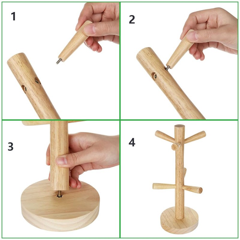 Shirene Wooden Cup Stand, Bamboo, Wooden Cup Holder, Pretzel Holder,