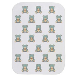 Azeeda 'Blue Teddy Bear Sitting' Baby Burp/Wash Cloth (BC00032962)