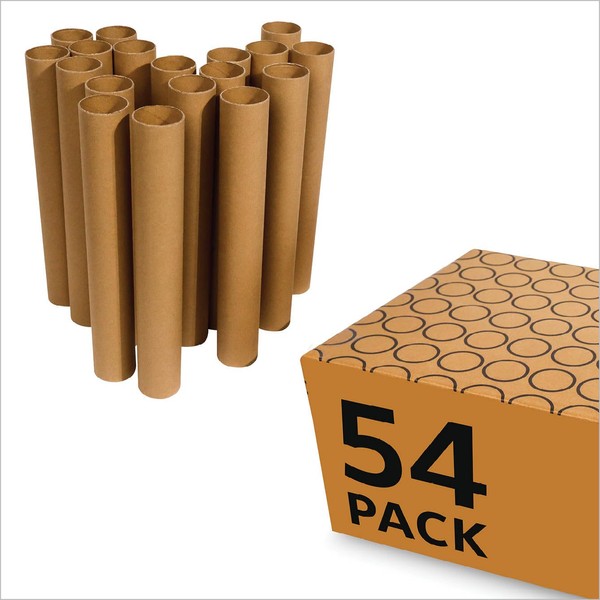 54 PC Cardboard Paper Tubes for Crafts - 10" x 1.5" Inch Kraft Thick Paper Towel Rolls for Classrooms, Projects, DIY, Arts and Crafts