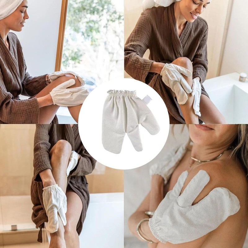 Guantes de Seda Cruda Garshana para Masaje Ayurvédico y Exfoliación