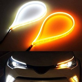 Flowing Sequential Turn Signal, White and Yellow LED, Thin, 11.8 inches (30 cm), Set of 2 Left and Right