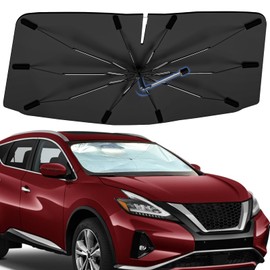 Windshield Sun Shade Umbrella for Nissan Murano 2015-2025, Foldable Car Sunshade for Front Window, Highly Reflective Auto Sun Shield Visor for UV Protection, Keep Car Cool Accessories