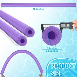 Hanaive 2 Pack Pool Noodles 52 Inch Foam Pool Swim Noodles Hollow Foam Noodle for Swimming Floats DIY Floating Craft Projects (Purple)