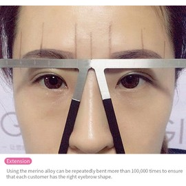 Regla de Maquillaje de Cejas Permanente, Regla de Marca de Línea de Tatuaje de Cejas, Herramienta de Microblading de Mapeador de Cejas para Mapeo Preciso, Herramienta de Medida de Modelado de Tatuajes