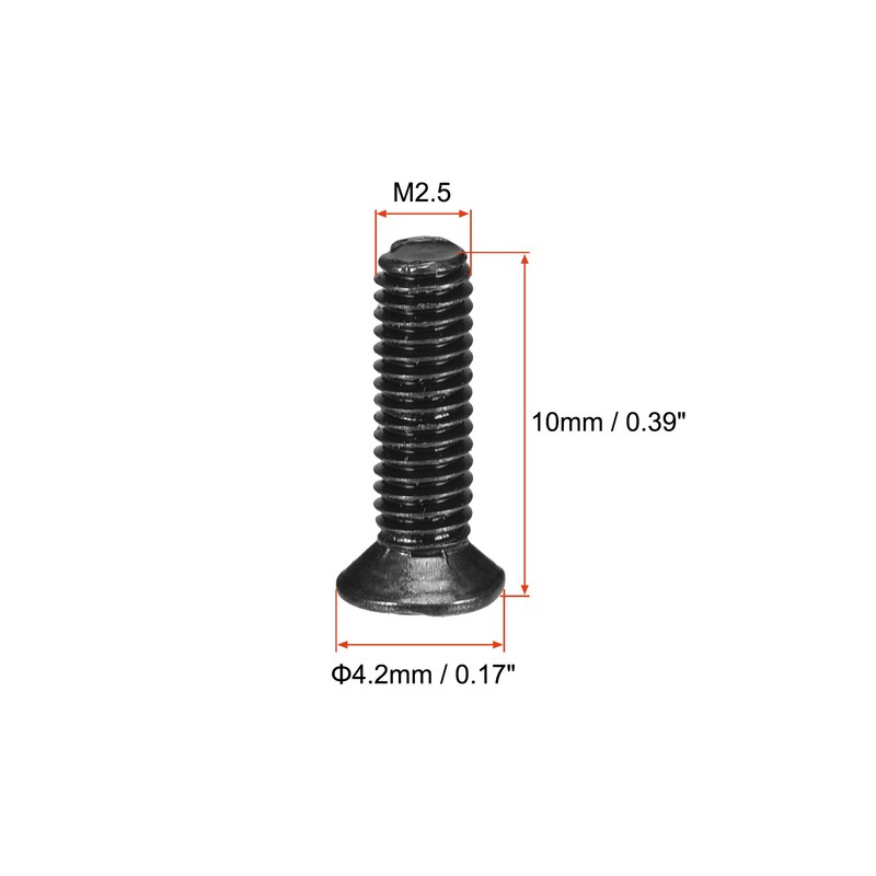 uxcell M2.5 x 10mm Phillips Screw Fastener Black for Laptop