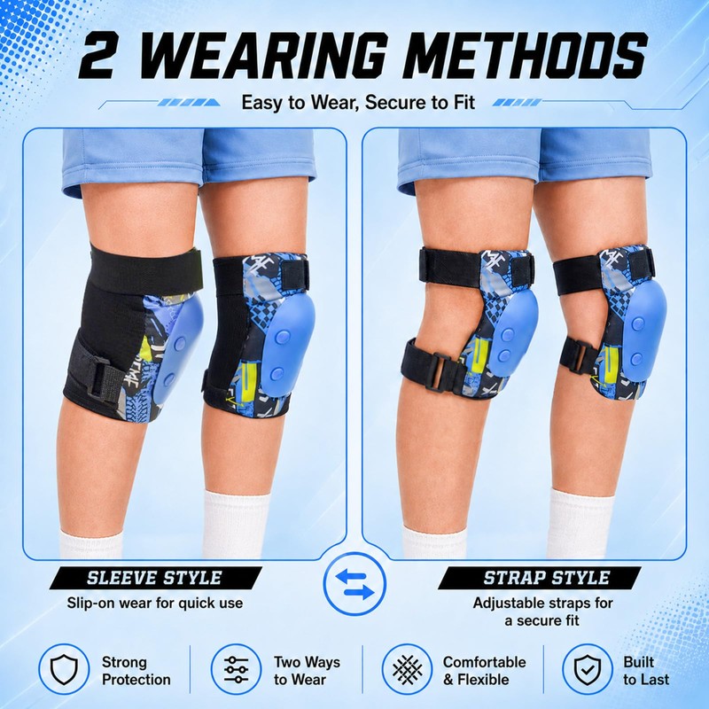 Lafefe Kids Protective Gear Set 6 in 1, Knee Pads
