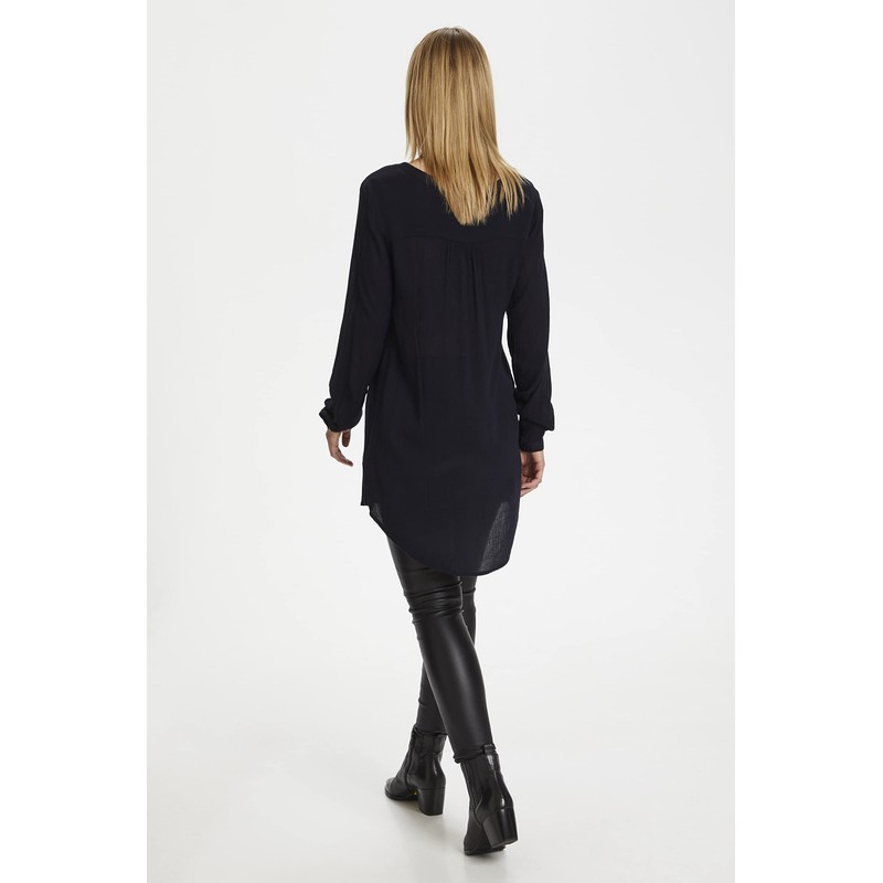 Kaffe Women's's Amber V-Neck Tunic Blouse, Blue (Midnight Marine 52737),