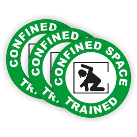 Unbranded/Generic 3pcs - Confined Space Trained Hard Hat Decals Helmet Stickers Safety Certified