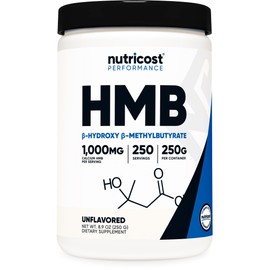 Nutricost HMB Powder (Beta-Hydroxy Beta-Methylbutyrate) 250 Grams - Gluten Free & Non-GMO