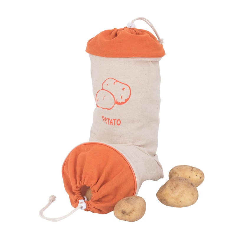 Set of 3 Reusable Hanging Vegetable Storage and Dispenser Bags,