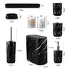 InnJoey Bathroom Accessories Set, 9-Piece Marble Black Bathroom Set, Black