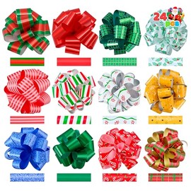 JOYIN - Juego de 24 Lazos de Cinta de Regalo de 5 Pulgadas de Ancho, Accesorios para Envolver Regalos, cestas para Botellas de Vino, decoracin de...  