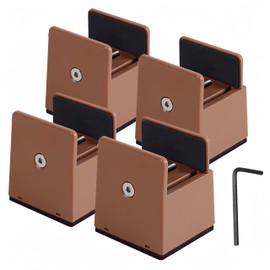 Thatyro 2 Inch Bed Risers with Adjustable Screw Clamp Heavy Duty Furniture Risers Set of 4 Furniture Leg Extenders for Bed Table Chair Sofa (50mm, Brown)