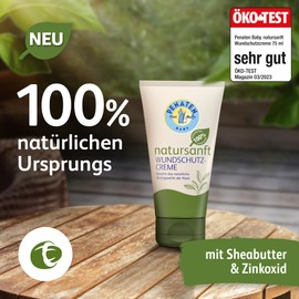 Penaten natursanft Wundschutzcreme (75 ml), parfümfreie Baby Wundcreme mit Sheabutter, Zinkoxid & Bienenwachs entwickelt für sensible Babyhaut